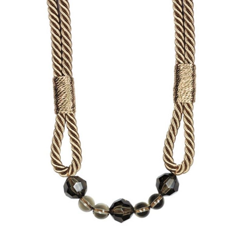 Olive Green Beaded Rope Curtain Tieback