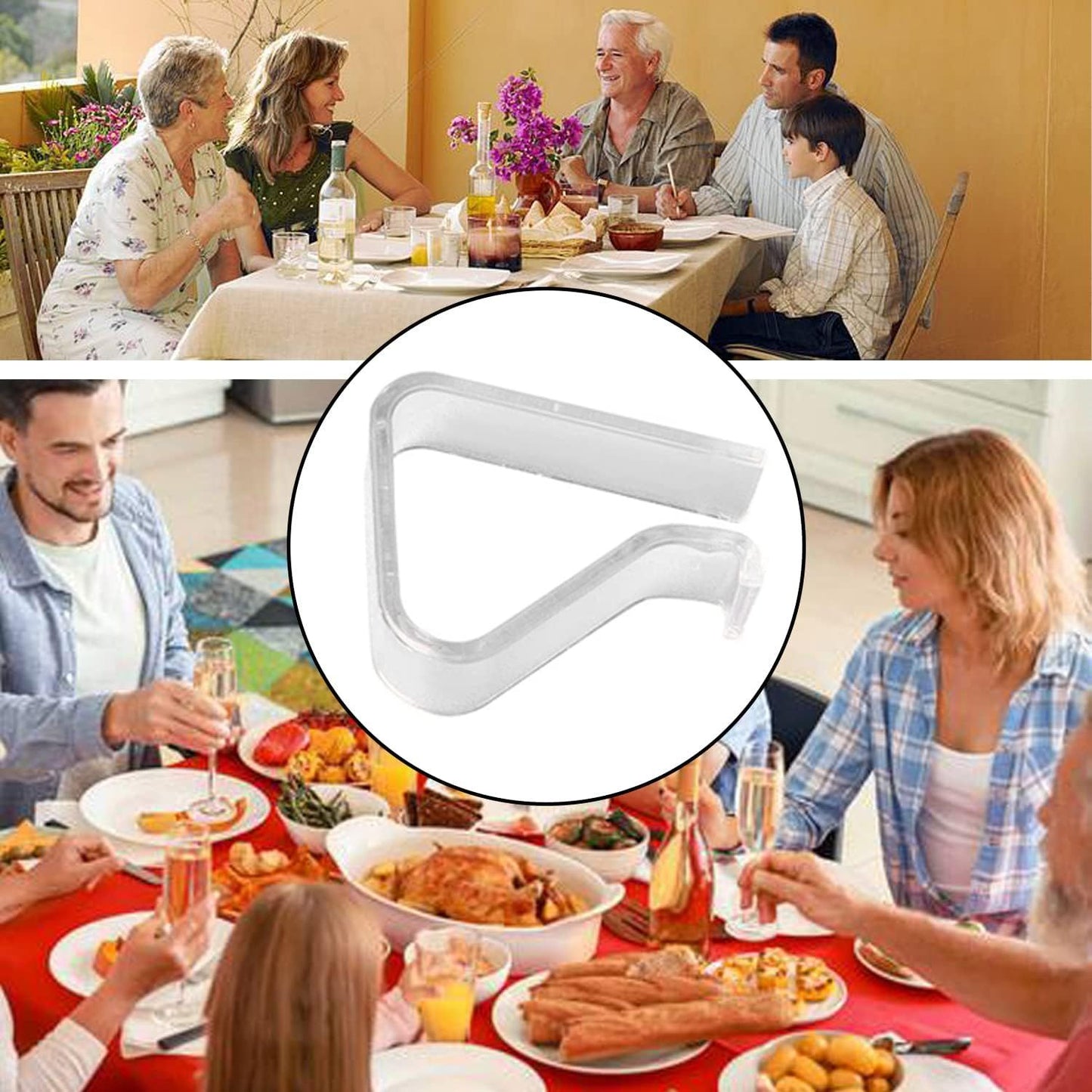 Transparent Large Tablecloth Clips for Thick Tables – Windproof Plastic Holders for Outdoor Parties, Weddings & Dining (Clear)