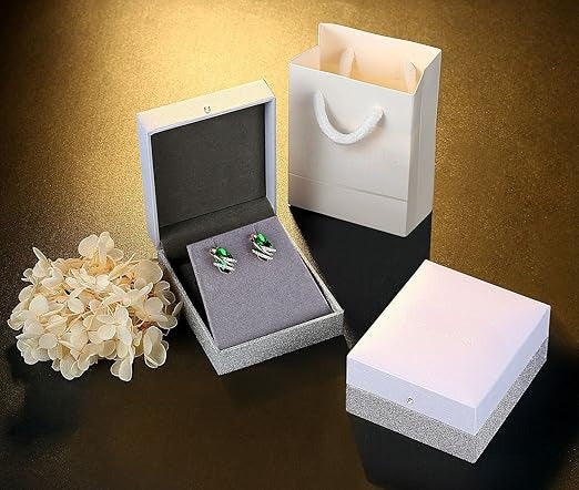 Infinity Love Heart Birthstone Earrings for Women, Crystal Stud Earrings with Healing Stones, Allergy-Free Jewelry for Women with Gift Box, Silver-tone Birthstone Crystals Earrings-05-May Birthstone-Emerald Green