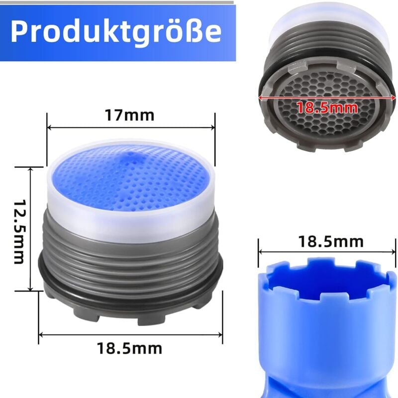 M18.5 Faucet Aerator 6-Pack External Thread Water Saver with 2 Aerator Keys