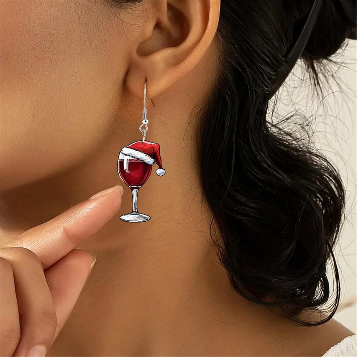 Wine Glass Earrings for Women Funny Creative Lightweight Acrylic Simulation Yellow Beer Whiskey Dangle Drop Earrings Holiday Party Chic Costume Jewelry