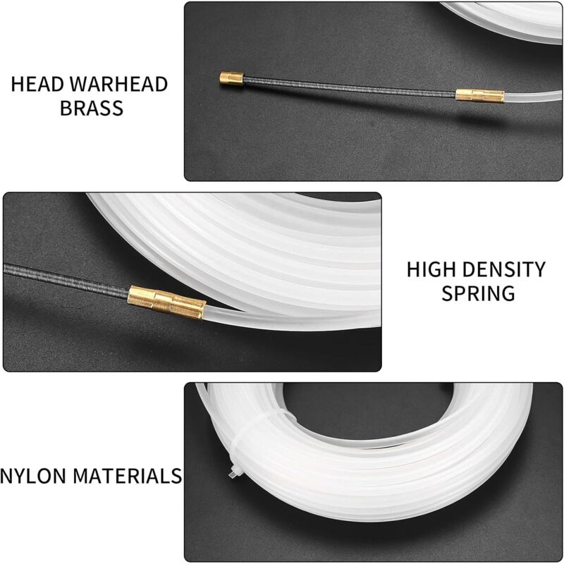 Electrical Wire Puller Nylon Needle With Flexible Guide Head, Pulling Eyelet Cable Pulling Aid, Empty Conduits Ø4 Mm,