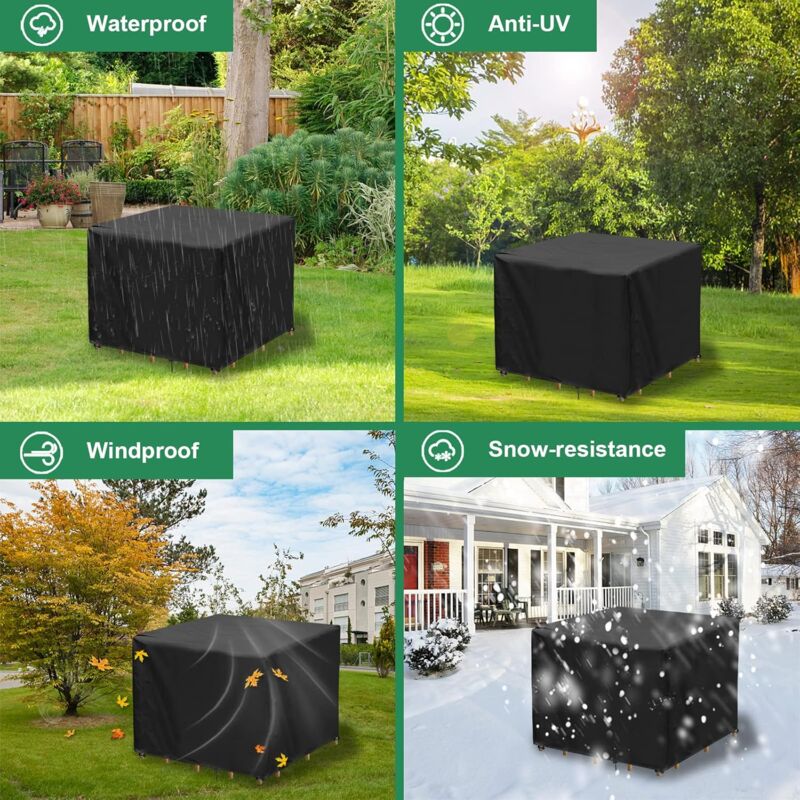Square Garden Table Cover, Waterproof Garden Furniture Cover, Anti-Uv, Oxford Fabric Outdoor Garden Furniture Table