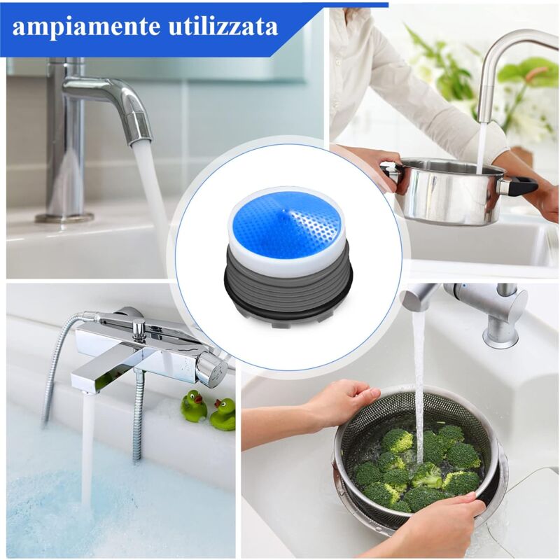 6 pcs, M18.5 Aerator, Kitchen Bathroom Nozzle, Plastic Sink Faucet Aerator For Water Saving With 2 Wrench, Blue