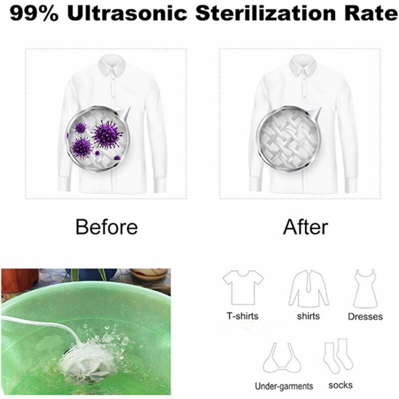 Mini Portable Ultrasonic Dirt Remover Washing Machine Usb Cable For Travel Home Business Trip