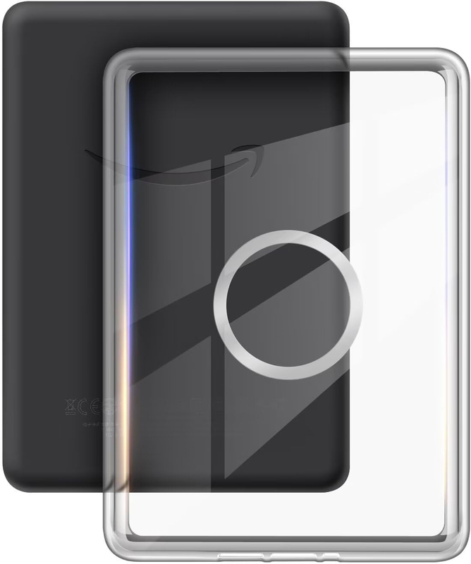 360° Rotating & Detachable Magnetic Case for 6.8" Kindle Paperwhite 11th Generation (2021) – Auto Wake/Sleep, Hands-Free Stand, Clear Back Cover (Light green)
