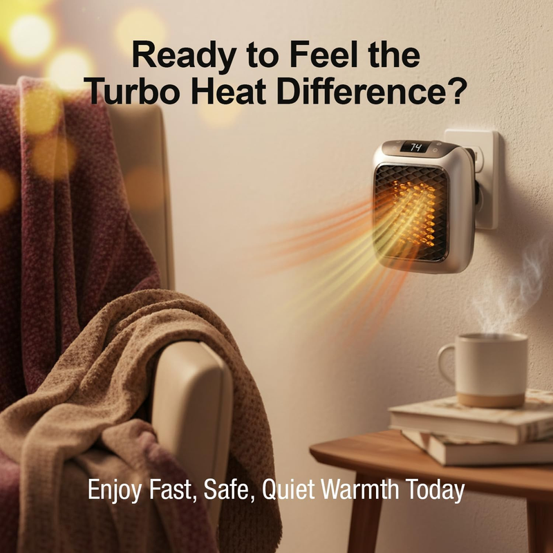 Electric radiators - Rechargeable air heater with remote control, Mini ceramic PTC fan heater, bathroom, energy saving, Quiet heating, 1200W heater with 12-hour timer, thermostat