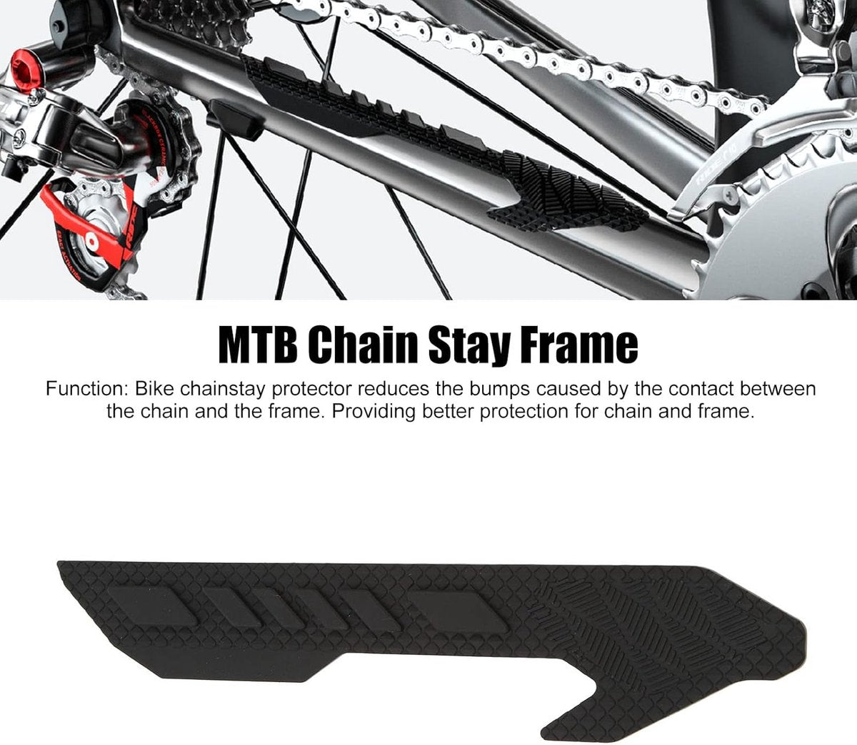 Bicycle chain protector - Silicone chain protector - Road bike chain protector - Protect your bike frame from scratches - Bicycle accessories - Black - 1 piece