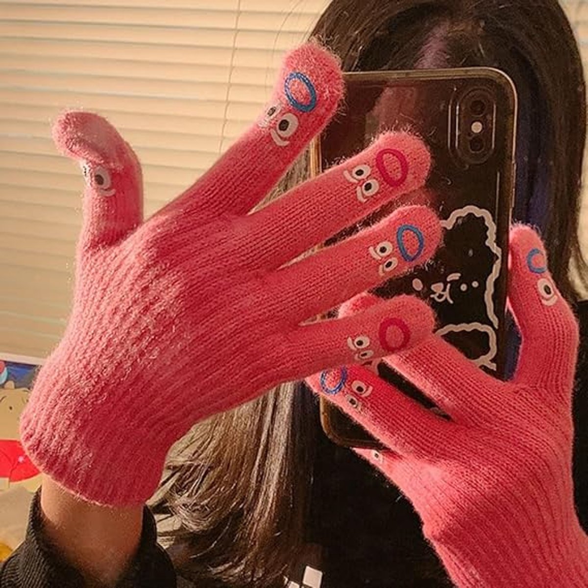 Winter gloves - Men's gloves - Women's gloves - Touchscreen gloves - Winter gloves - Perfect for skiing, cycling, walking, camping and Christmas - Christmas gift idea - Roses