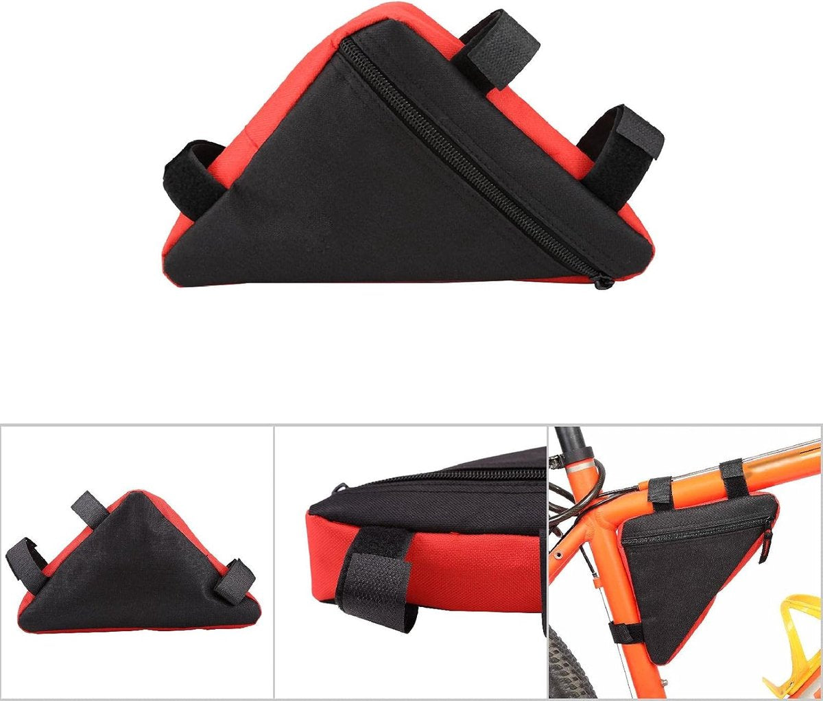 Bicycle panniers - Bicycle frame bags - Oxford outdoor saddle bag with zippered pocket and quick-release fastener - Bicycle accessories - Tool bag with triangular top tube