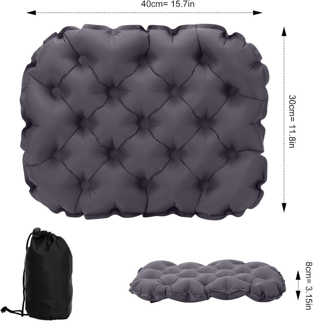 Inflatable Seat Cushion Stool, Waterproof Lightweight Portable for Outdoors and Offices, Dark Gray