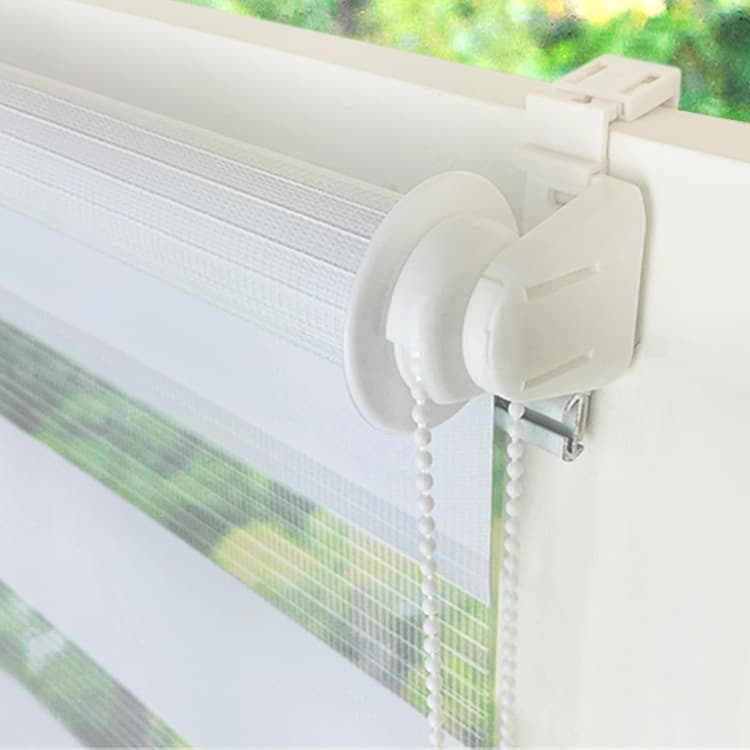 40×150CM Sun Protection Roller Blind Blackout Zebra Blind Without Drilling, White