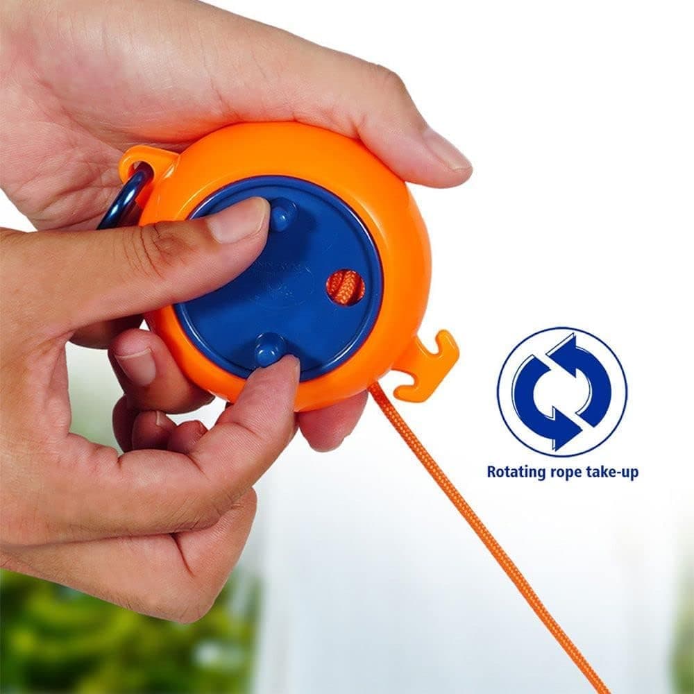 10m Retractable Clothesline Portable for Indoors Outdoors Travel Camping Hotels Gardens, 10m Orange