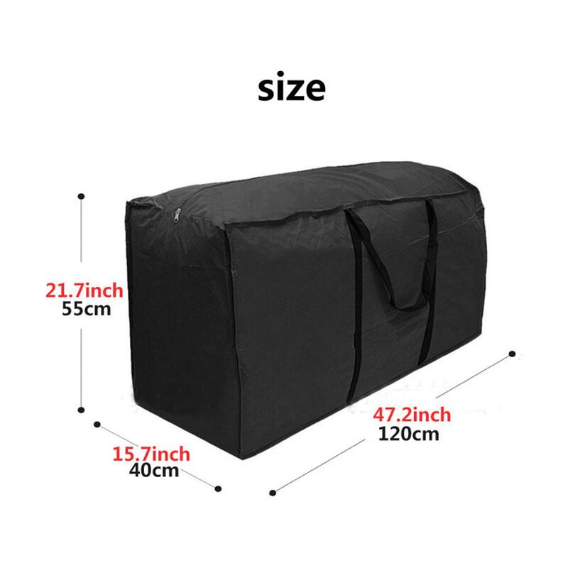 Storage Bag for Garden Furniture Cushions and Pillows, 210D Oxford Waterproof, 120 x 40 x 55 cm