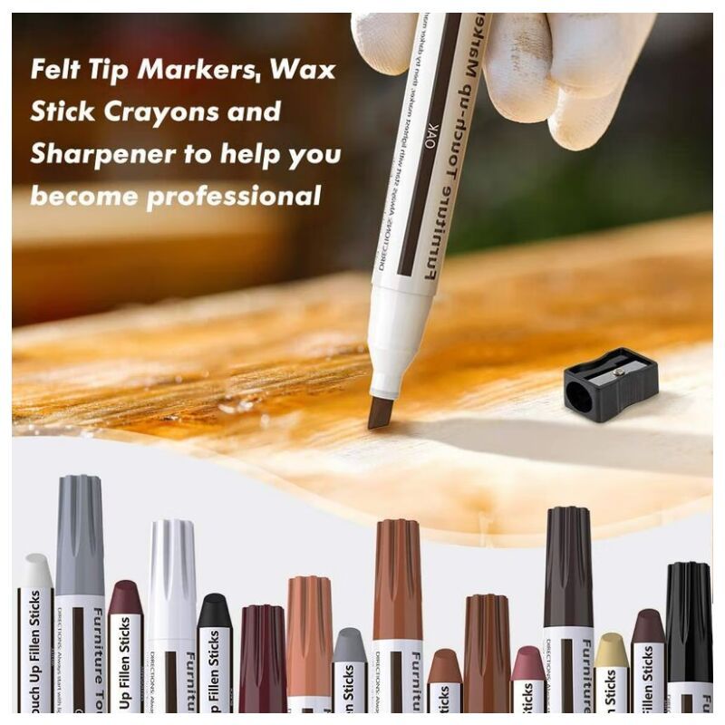 21 Pack Furniture Touch Up Pens, Felt Marker Repair Kit for Stains, Scratches, Wood Floors and Tables