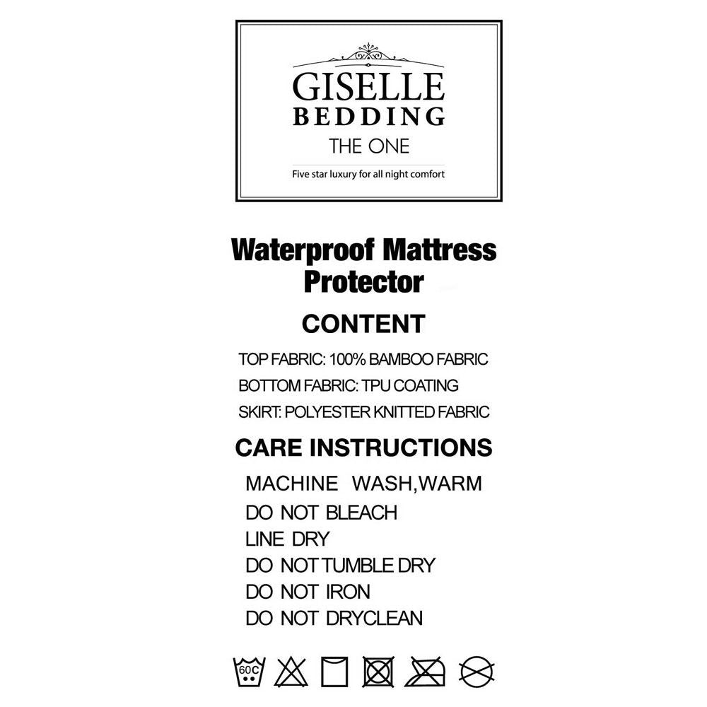 Bamboo Mattress Protector 180 x 200 + 35 cm, Breathable Fitted Waterproof Cover