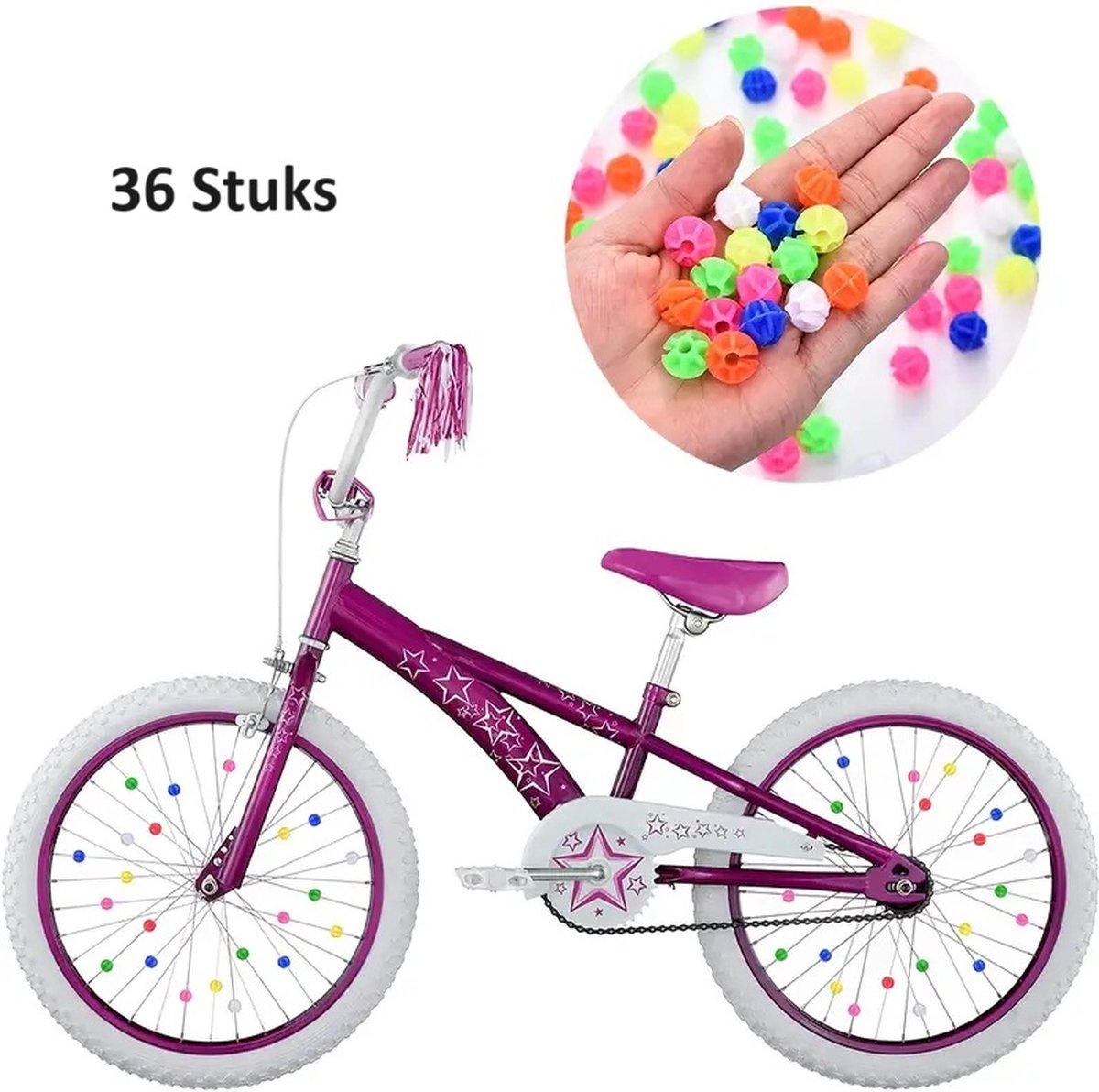 Spoke Beads Bicycle Wheel 36 Pieces | Spoke Reflectors | Glow In Dark | Wheel Reflectors Children's Bicycle | Multicolor