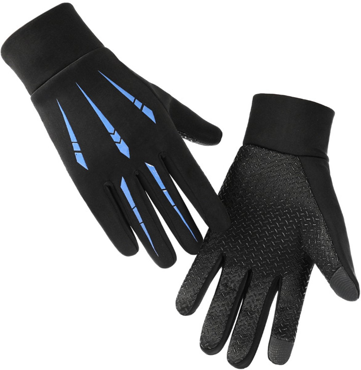 Full-finger winter gloves - touchscreen, fleece-lined, warm, thickened, waterproof, windproof, and non-slip for outdoor cycling.
