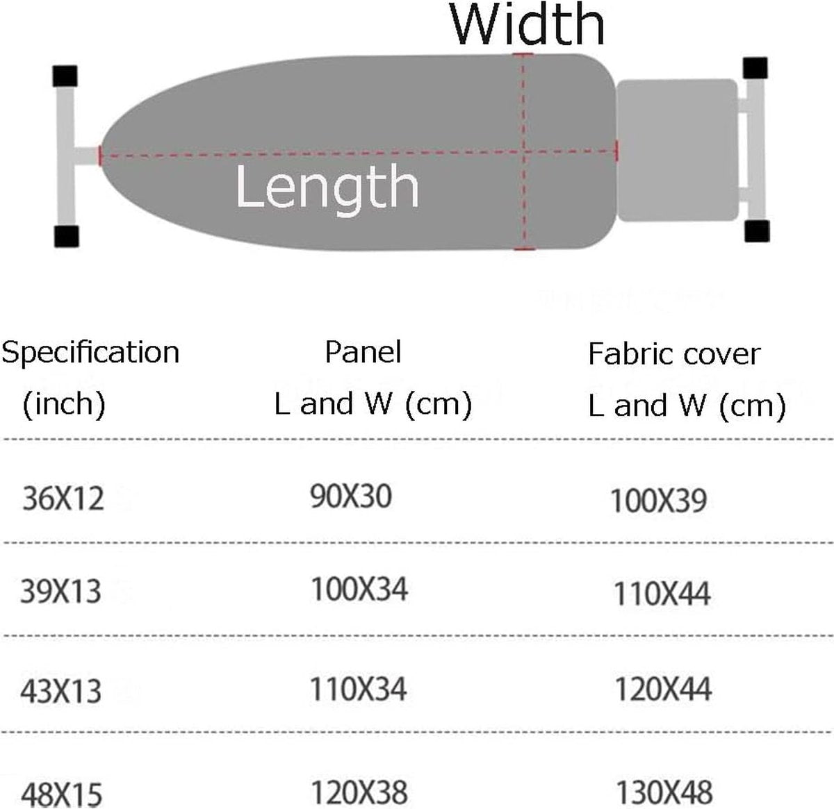 Ironing Board Cover - Ironing Board Cover - Universal - 130x48 Cm - For Steam Iron - Ironing Board Cover For Steam Ironing Station - Suitable For Ironing Board 120x38cm - Silver Grey - 1 Piece