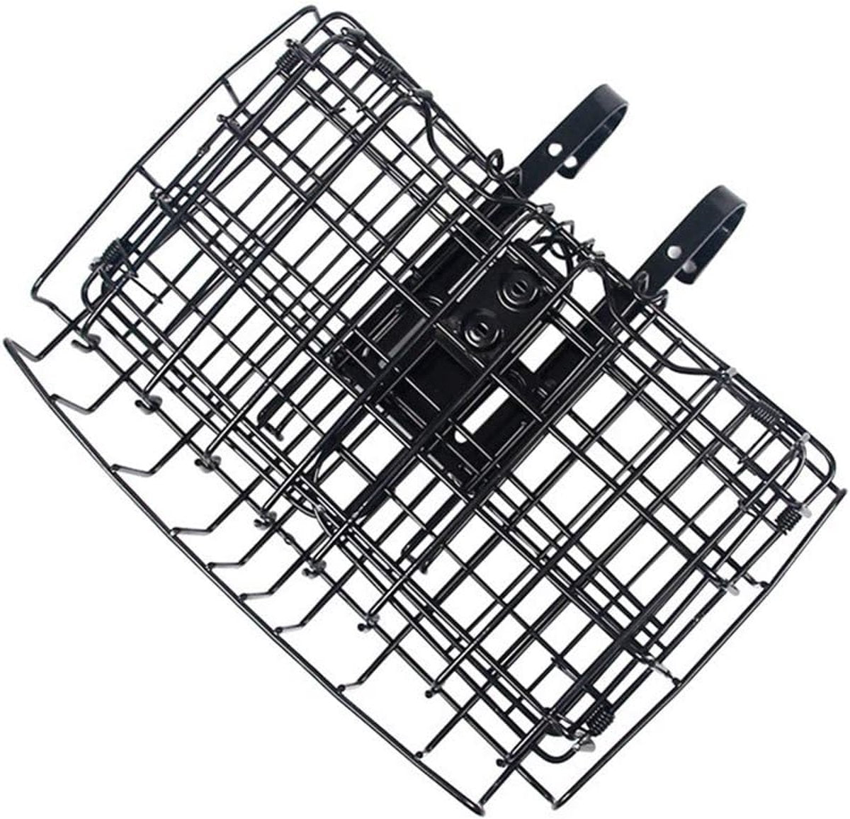 Bicycle Basket - Professional Front Bicycle Basket - Universal Handlebar Bicycle Basket - Small Bicycle Basket - Bicycle Crate - Fine Mesh Steel - with Handle and Hooks - Ideal for Bicycle / Scooter / Everyday Cyclists / Cycling Enthusiasts - Black