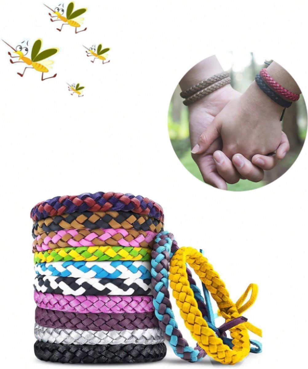 Anti-Mosquito Bracelet - 12 Pieces - Anti-Mosquito Bracelet - Insect-Repellent Wristband - Anti-Mosquito Stickers - Anti-Mosquito - Mosquito Protection - Anti-Mosquito - Mosquito Repellent - Suitable For Children Adults Camping Fishing Trip