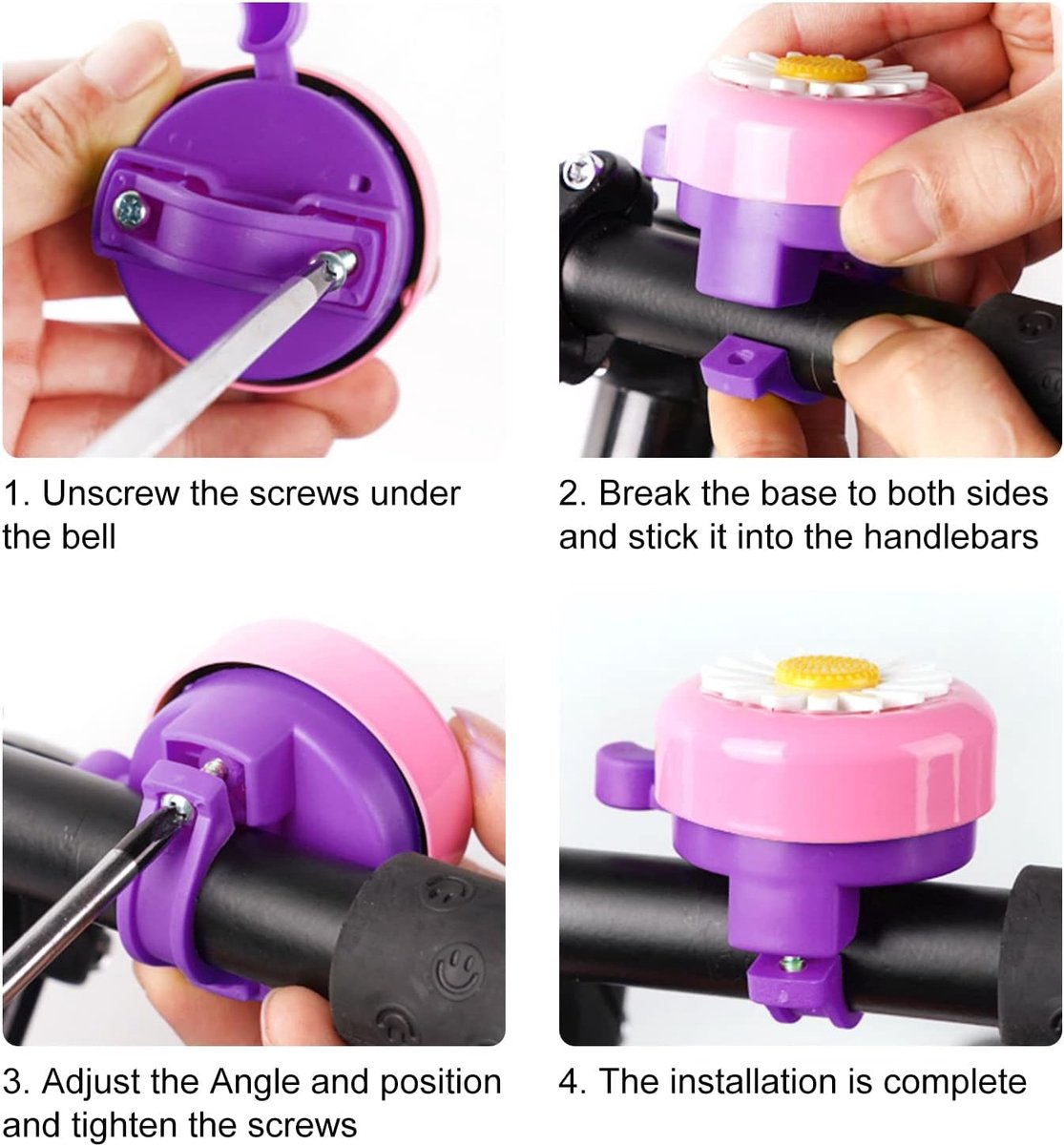 Bicycle bell - Bicycle - Cute Child Bicycle Bell - Creative Children's Bicycle Bell - cute bells - flower bicycle bell - accessory - Pink - Gift - Halloween - Christmas - for children /Boy /Girl