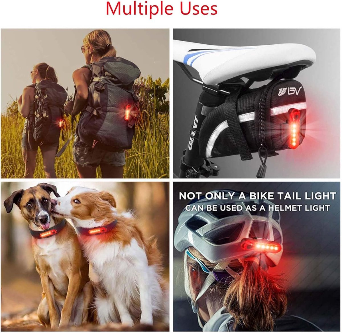 2-Piece Bicycle Light - Bicycle Rear Light - Bicycle Rear Lights - Front Light & Rear Light - USB Rechargeable Bicycle Lighting - LED Bicycle Light - Bicycle Lights - Drop-Resistant & Waterproof - Bicycle Light Suitable For Any Bike - for Night Riding - R