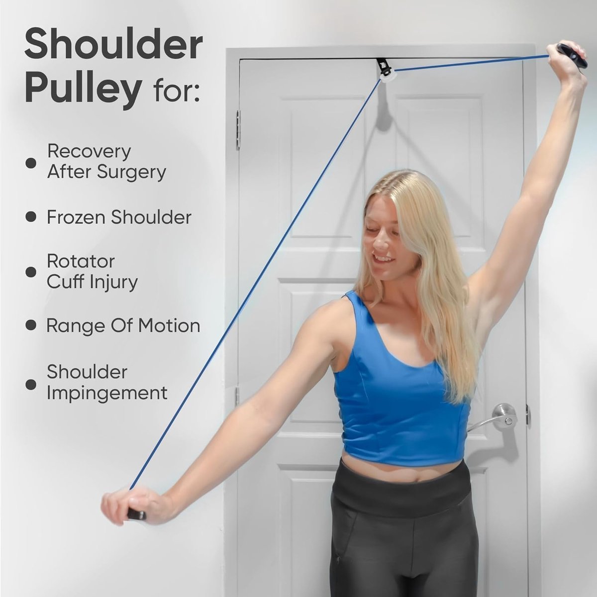 Shoulder Trainer - Shoulder Pulley - Shoulder Pulley Hand Support - Shoulder Pulley - Rehabilitation Exercise Device - Suspension Trainer - Shoulder Strap - for frozen shoulder and hand physiotherapy - Relieves Shoulder Pain - Green