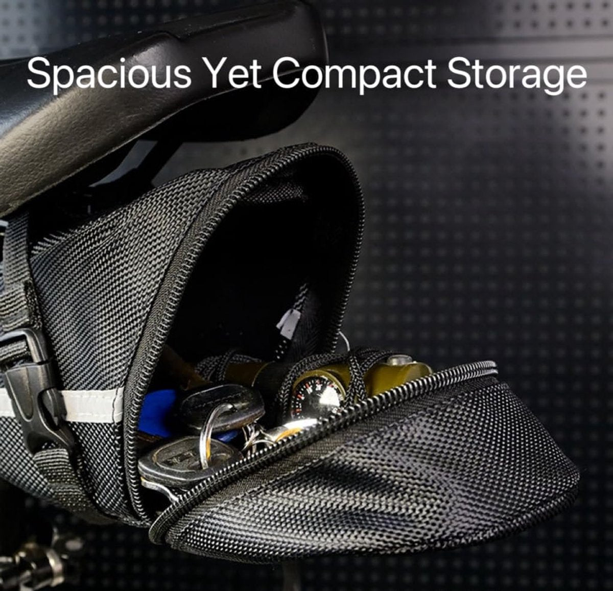 21*9*9 cm - Bicycle Saddle Bag - under-saddle bike bag - bicycle saddle bag for mountain bikes - waterproof bag - outdoor accessories - cycling gear - for phone, wallet, keys, tools, accessories - black