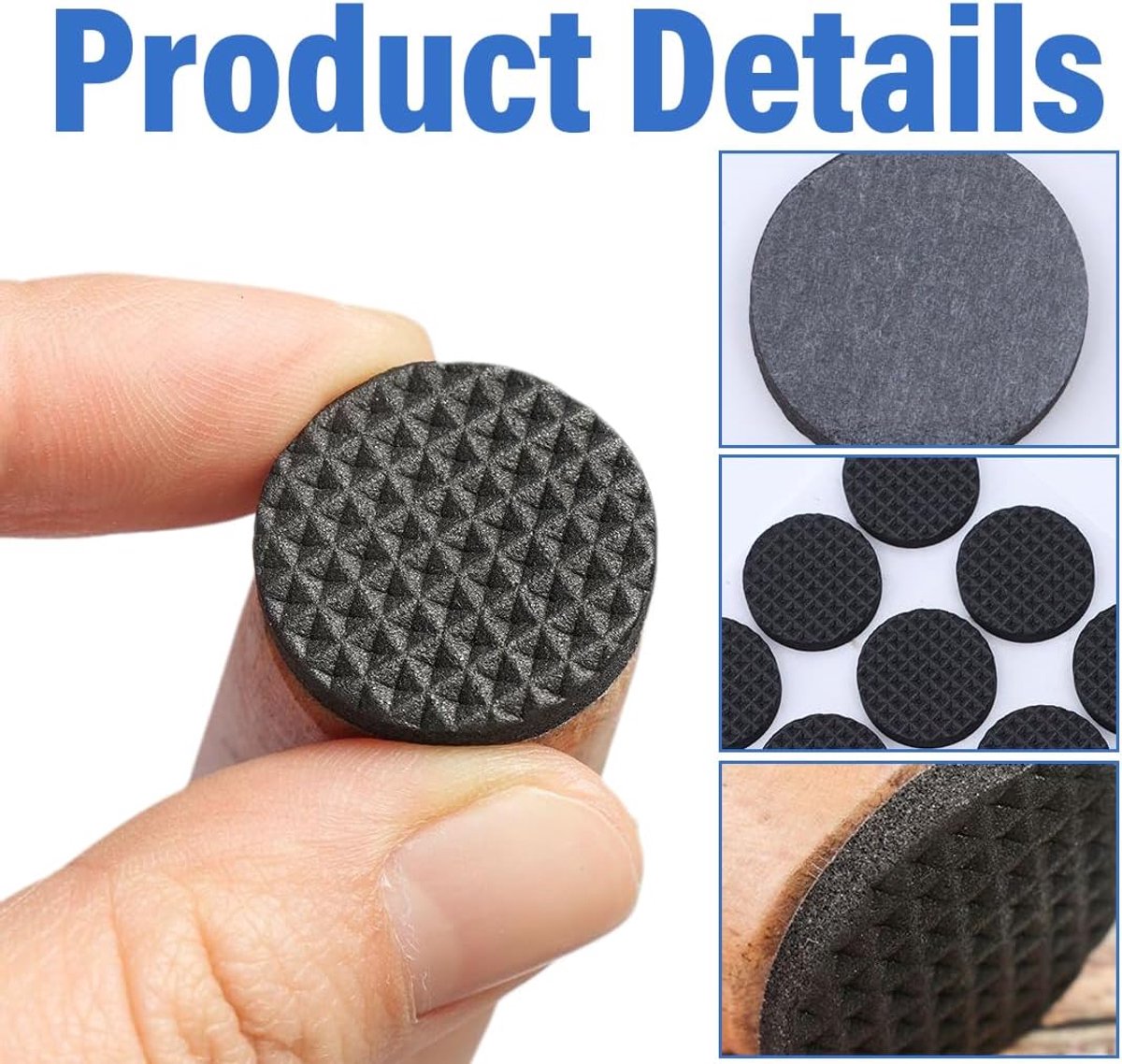 48 pieces - 20*3mm - furniture protectors - self-adhesive pads - chair cushion - furniture cushions - protective pads - for wooden floors, table legs, chairs and beds - black