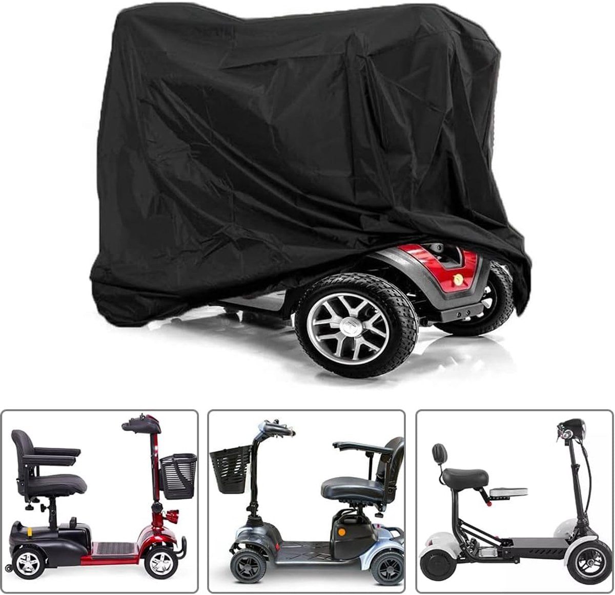 Electric Scooter Cover - Oxford Fabric 210D Electric Scooter Cover - Waterproof Scooter Cover - Dustproof - Snowproof - Sunproof - Rainproof - Protective Cover - Black - 170×61×117 cm