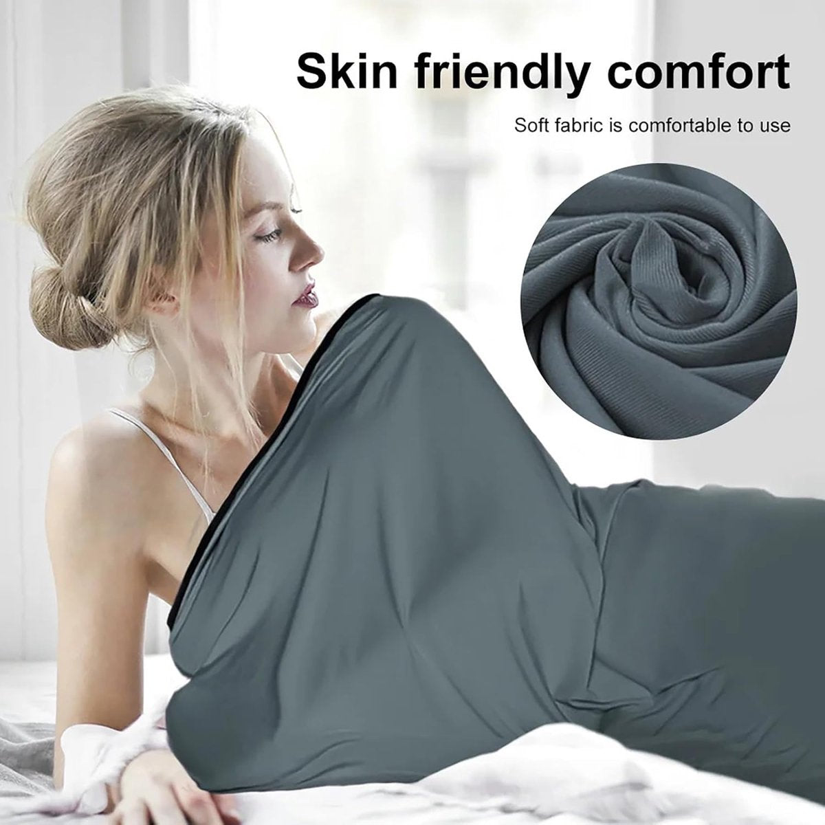 Sleeping Bag - Summer Sleeping Bag - Sleeping Bag - Thin Sleeping Bag - Travel Sheet - Inner Sleeping Bag - Lightweight - 1 Person - for Travel, Hotels & Hostels, Camping - Gray - 80*200cm - Polyester