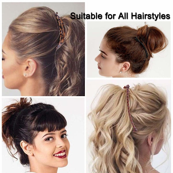 4pcs Banana Clips for Thick Hair, Vintage Fishbone Hair Clips Hair Accessories Compatible with Curly Hair