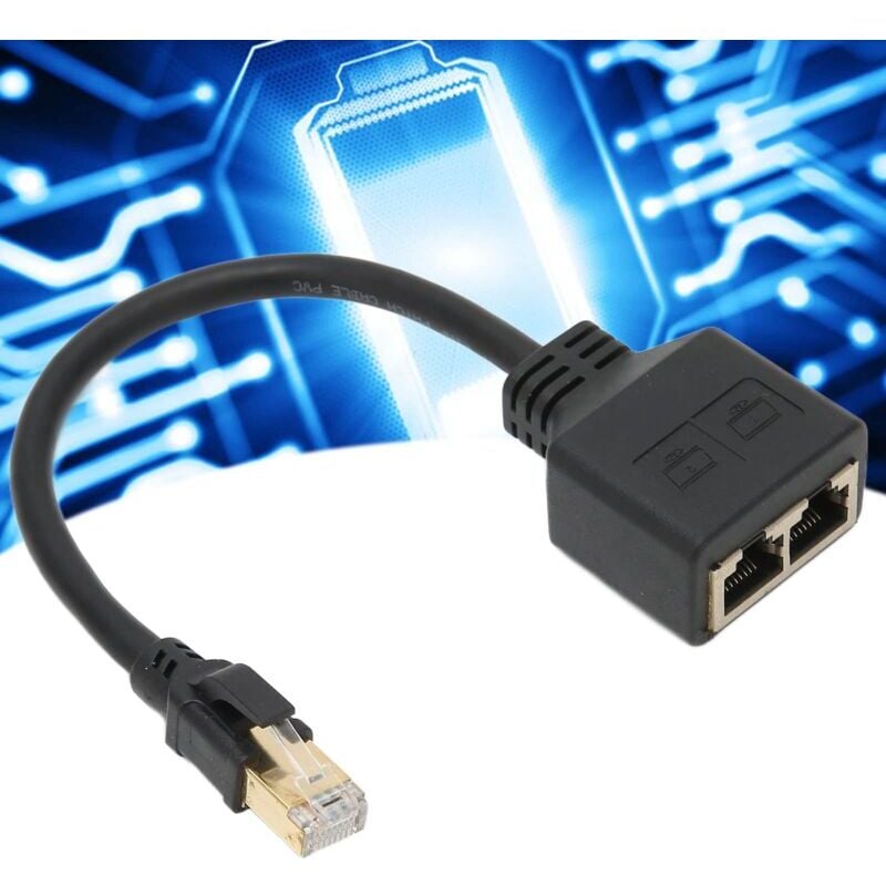 RJ45 Splitter Adapter 1 to 2 Port CAT8 Network Ethernet Splitter for Home Office