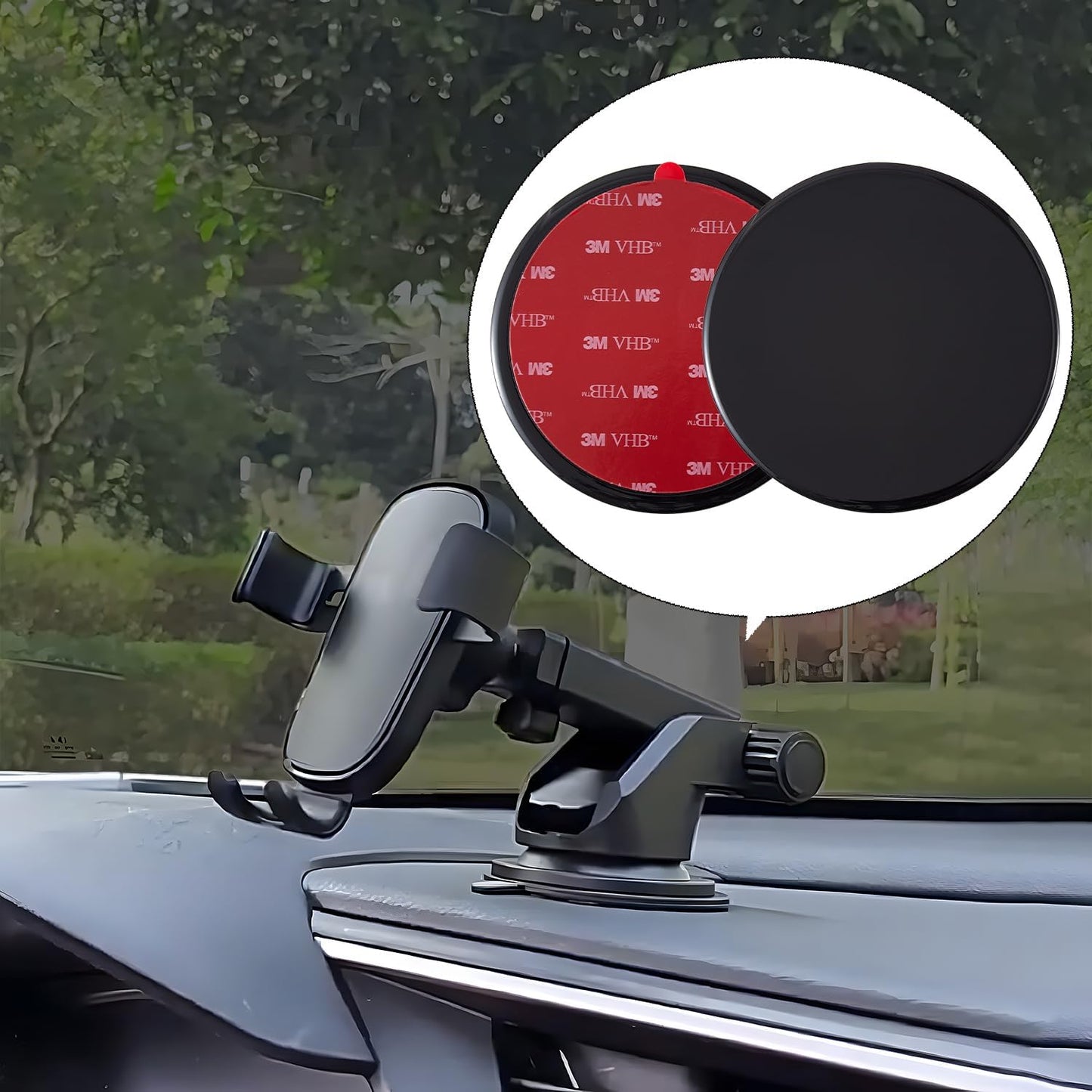 2 Pcs 70mm 3M VHB Adhesive Dashboard Pad Mounting Disk for Suction Cup Phone Mount & Garmin GPS Suction Mount Dash Cam Holder Stick On Universal Dash Mount Pad