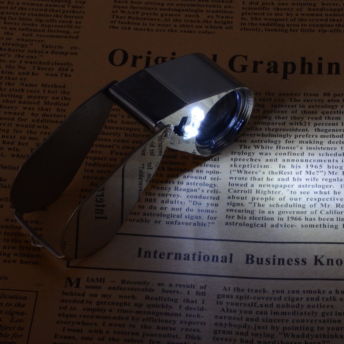 Jewelers Loupe 40X Magnification Metal Foldable Loupe with LED & UV Light