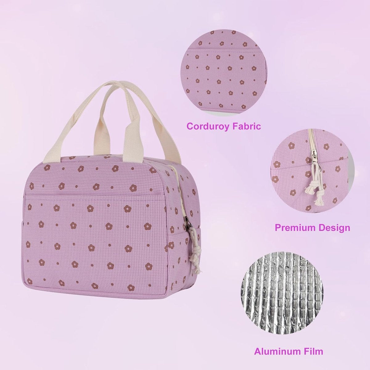 Cooler Bags - Lunch Bag - Handle Strap - Cooler Bag - Lunch Bag - Insulated Cooler Bag - Picnic Bag - 25.5*21*17cm - Suitable for work, office, travel and picnics(White)