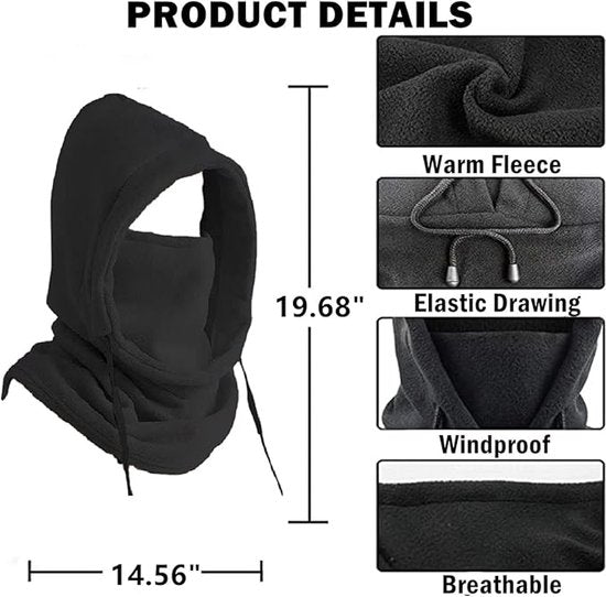 Windproof Hat – Warm Fleece Ski Mask & Winter Mask – Face & Neck Protector for Cold Weather – Suitable for Motorcycling, Cycling & Outdoors – Unisex(Gray)
