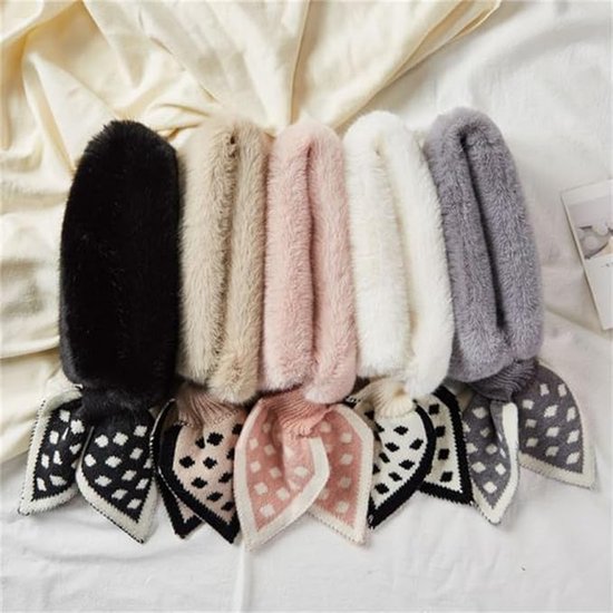 Warm scarf for autumn and winter - Soft and comfortable women's scarf with dotted pattern - Fashionable and versatile winter scarf for everyday use(White)