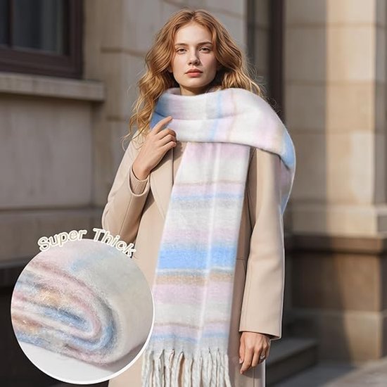 Warm scarf - Colorful winter scarves for women - Warm and thick knitted scarves - Blanket scarves - Stylish Christmas gifts - Gifts for her