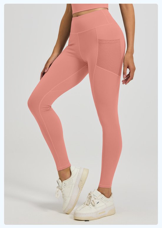 Slim Fit Sports Pants - High Waist Yoga Pants with Side Pockets - Soft and Stretchy Blended Fabric, Breathable and Comfortable - Skinny Fit with Elastic Waist - Suitable for Yoga, Fitness, Walking and Daily Use (Light Pink, Size XXXL)