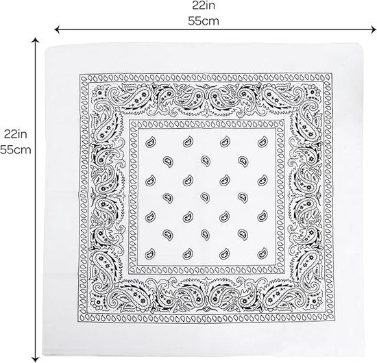 3-Piece Headscarf Set (Square) - Retro Black & White Pattern Headscarf Scarf for Daily Styling, Hairband & Decoration