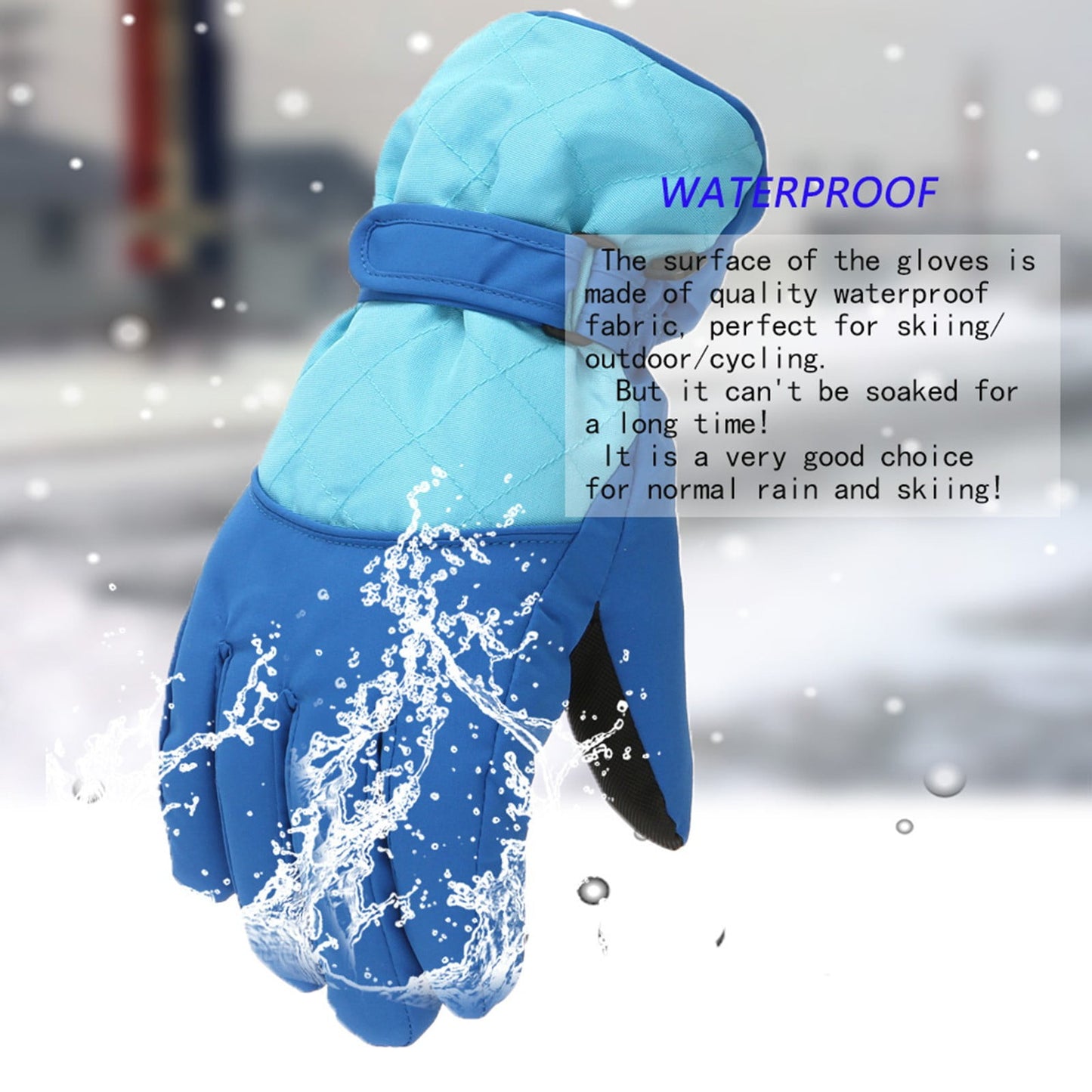 GXWEA Gloves For Kids Toddler Skis Kids Gloves Winter Gloves Thick Gloves Stretchy Warm Gloves Boys Girls 6-24 Months 10-16 Year AHA2 kids snow gloves Blue