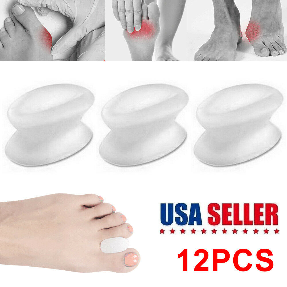 Onemayship Silicone Gel Toe Separator Orthotics Bunion Toes Spacer Pain Reliever 12Pcs
