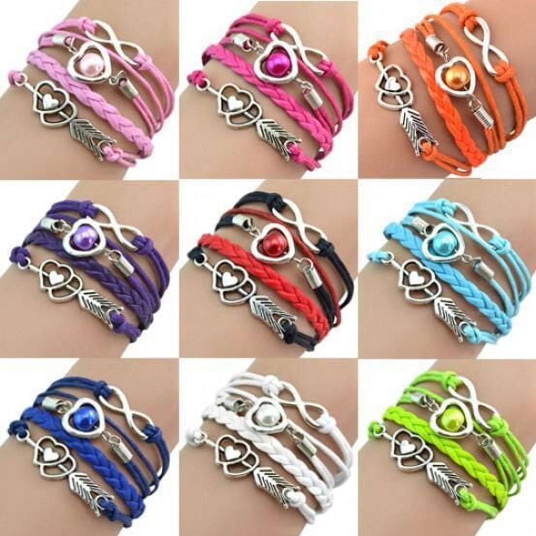 Bracelets for Women Friendship Leather Bracelet Gift Hand Jewelry for Woman or A Girl - There are Many Colors to Choose From Purple