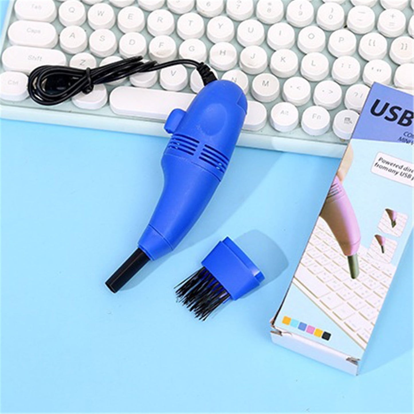 Dmlowu Desk Vacuum Cleaner Mini, Handheld Computer Keyboard Vacuum, Portable Small Cleaning Brush Clean Piano, Keyboard, Computer, Car Etc yellow, green, black, rose red