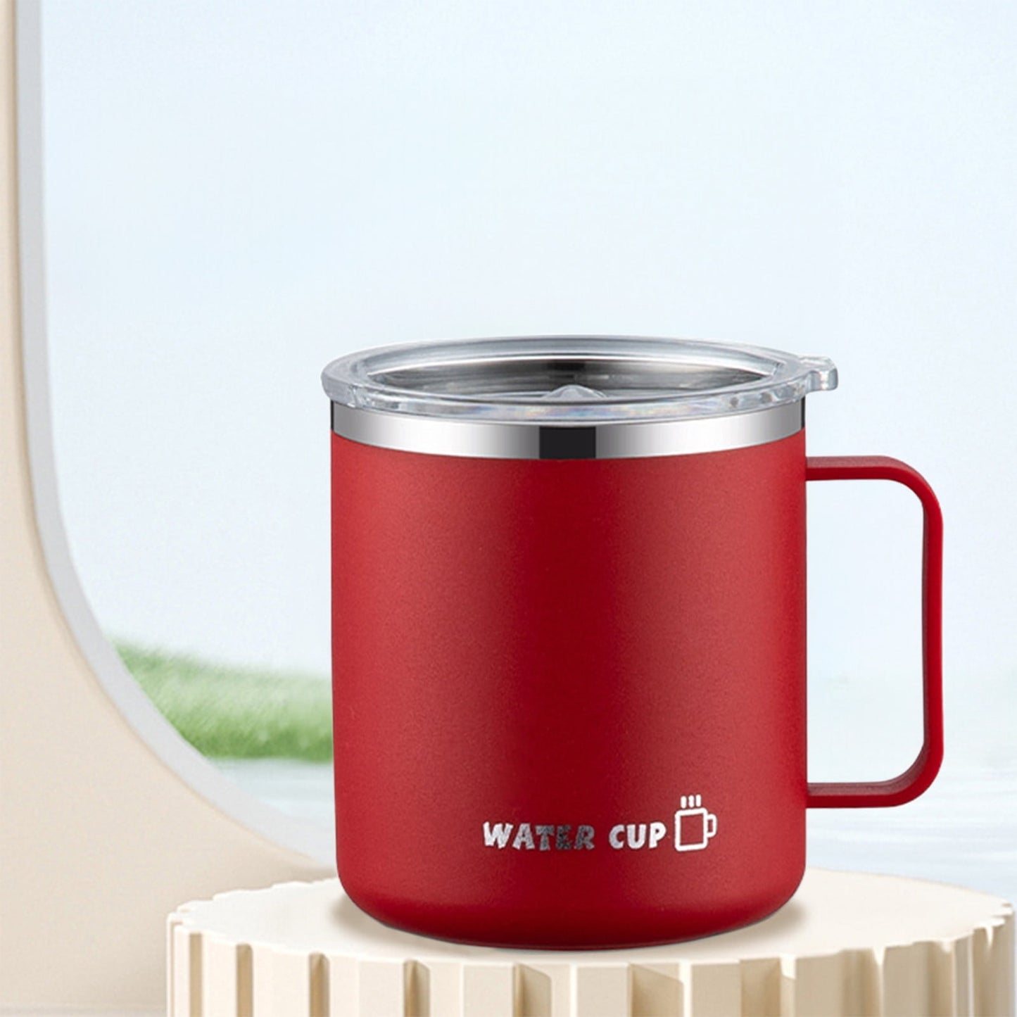 Insulated Coffee Mug with Handle & Lid - 17oz Stainless Steel Travel Tumbler, Double Wall Vacuum (Black) by PALIFEUR 08_【Leak-Proof Upgrade】 360° Spill-Proof Sealed Coffee Mug
