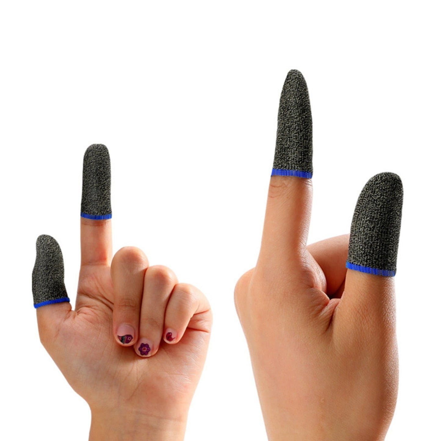 Game Finger Cots Silver Fiber Sky Blue JWDX, 1* Finger Sleeve (A Pair) 8 Pcs Anti Scratch Sensitive Screen Gaming Finger Thumb Sleeves for Enhanced Grip and on Mobile Devices One Size Yellow