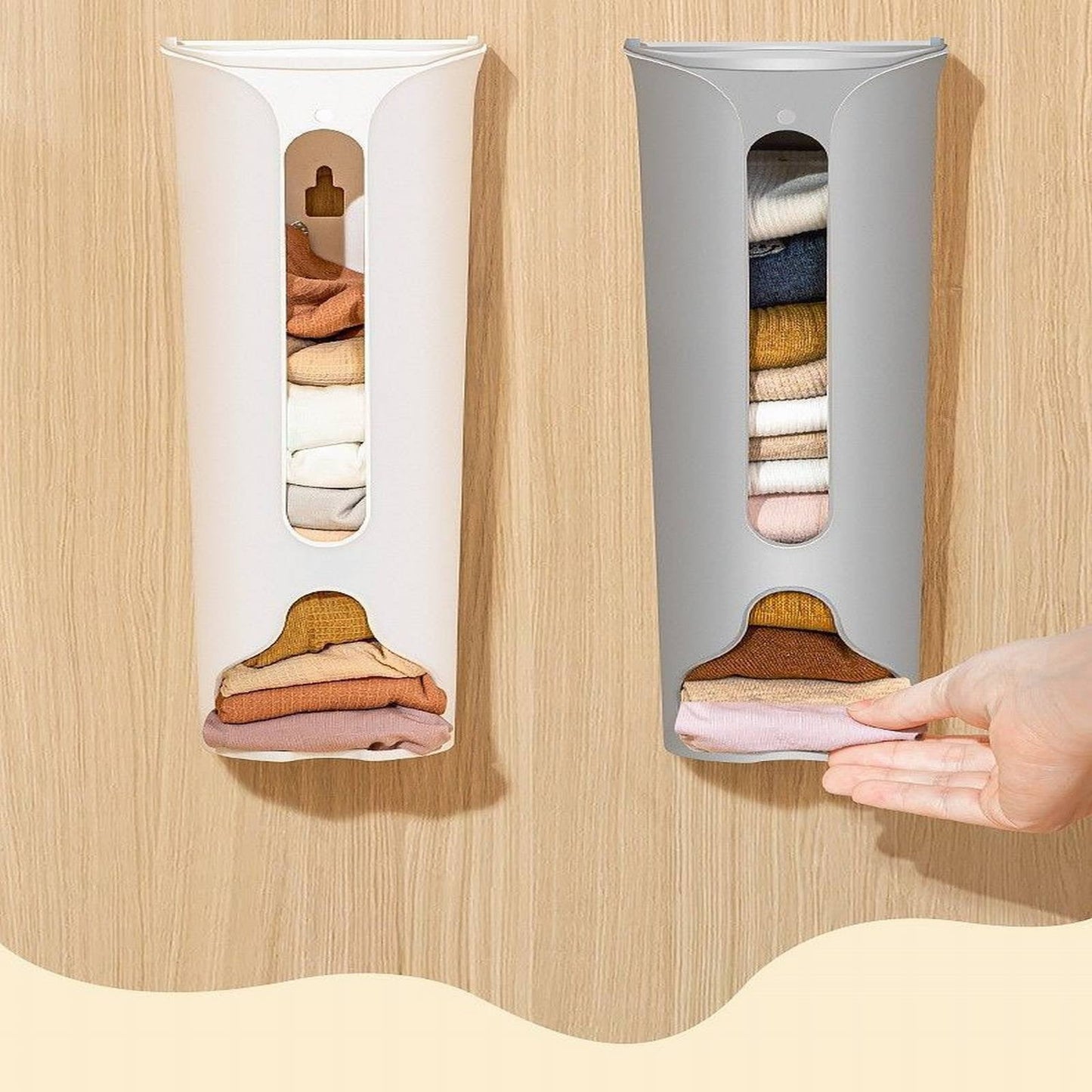 1 Storage Box Grocery Bag Holder Wall Mount Garbage Storage Bag Dispenser Hanging Can with Cover Kitchen Bag Holder Dispenser for Bags One Size A