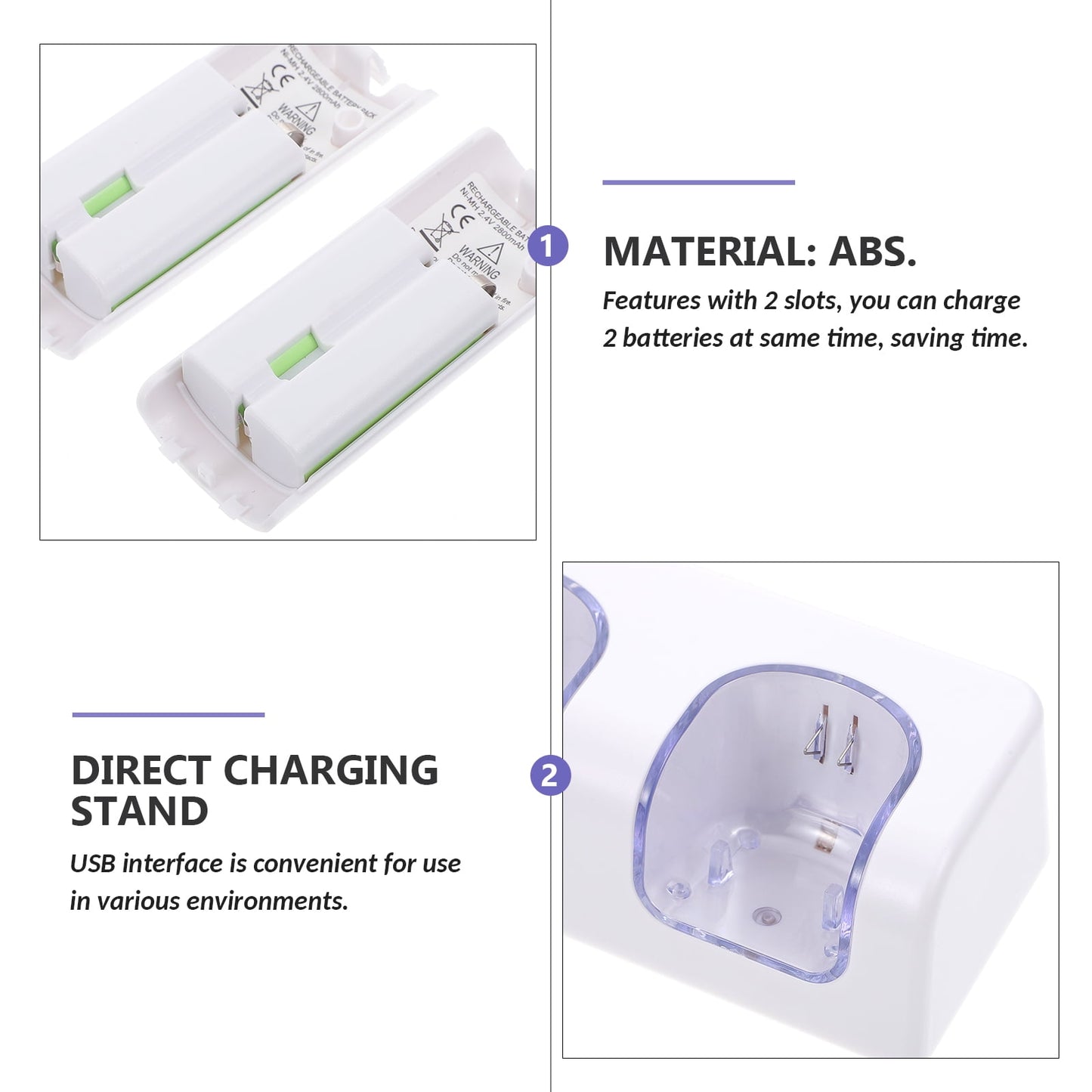 SWETRACE VR Controllers Rechargeable Batteries and Charger White ABS 1 Gaming Accessories 12.5X5.99cm White